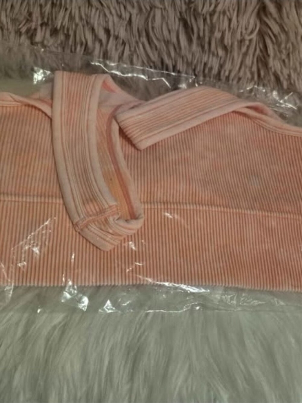 Zenana Ribbed Peach Padded Brami